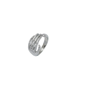 Bague main de squelette argentée de style punk hip hop en alliage de haute qualité