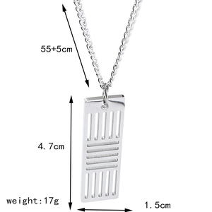 Spécifications de taille pour un collier avec pendentif rectangulaire ajouré argent