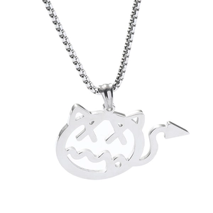 Collier Pendentif Petit Diable en Acier Inoxydable Hip Hop pour Hommes Femmes Streetwear Dessin Animé Bijoux de Cou