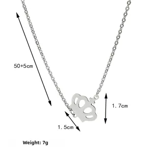 Detail of silver crown pendant necklace showing 50cm chain length and 1.7cm charm size