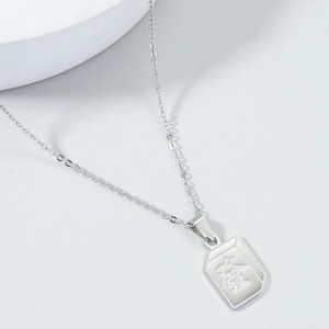 Stainless Steel Mahjong Fa Fortune Pendant Necklace For Unisex Hip Hop Jewelry Lucky Chinese Character Pendant Necklace