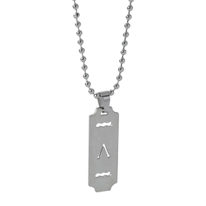 Industrieller Punk Hip Hop Edelstahl Hohl Anhänger Halskette Für Herren Silberfarbe Geometrische Klinge Militär Anhänger Schmuck