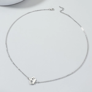 Minimalist stainless steel crown necklace with dainty cable chain and lobster clasp