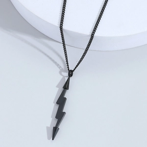 Hip Hop Blitz Anhänger Halskette Edelstahl Punk Streetwear Gothic Schmuck Kette Für Herren Damen Geschenk