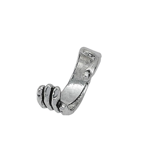 Adjustable retro skeleton hand open ring in hip hop punk style with vintage silver finish