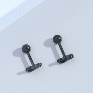 Minimalist black stainless steel infinity symbol screw back stud earrings set for men