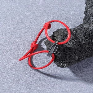 Bracelet Ajustable en Corde Tressée Rouge Minimaliste Avec Boucle en Acier Inoxydable pour Homme Femme Bijoux Unisexe