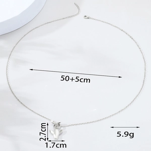 Détail du collier pendentif cactus avec chaîne de 50+5cm et poids de 5,9g