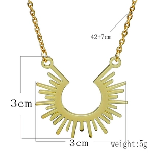 Detailansicht der Sonnenblumen-Halskette mit Maßen von 42+7 cm Länge und 3 cm Anhänger