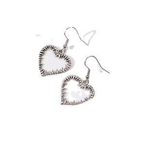 Boucles d'oreilles cœur épines punk Y2K en argent avec pointes gothiques