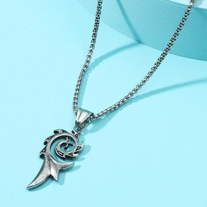 Collier Pendentif Phénix de Feu Vintage Style Hip Hop Bijoux en Alliage Pour Hommes Et Femmes Cadeau Ton Argent Design Totem Tribal