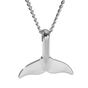 Minimalist silver mermaid tail pendant necklace with a sleek matte finish for women