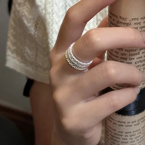 S925 sterling silver lace ring with sparkling cubic zirconia on a vintage scroll