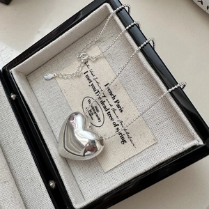 925 Sterling Silver Heart Pendant Necklace Minimalist Snake Bone Ball Chain Choker For Women Elegant Fashion Jewelry