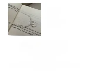 Detail of S925 sterling silver heart necklace with 40+5cm chain and 2.8-3.1g weight