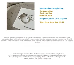 Makro-Detail des S925 Sterlingsilber-Rings mit Fokus auf Handwerk und Silbertextur