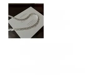 Detailed view of S925 sterling silver triple-layer braided necklace with adjustable chain