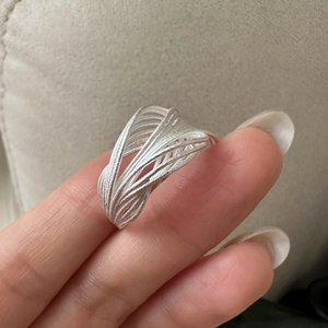 Bague Ouverte à Lignes Multicouches en Argent Sterling 925 Minimaliste Style Coréen Vintage Réglable Bijoux pour Femmes Cadeau