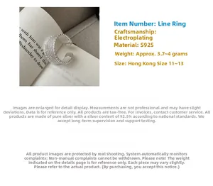 Macro shot of S925 sterling silver ring with woven texture and adjustable open band
