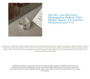 S925 sterling silver multilayered wrap ring with detailed plating finish macro view