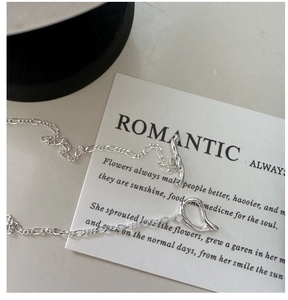 S925 sterling silver necklace with toggle clasp and fluid fluid drop pendant design