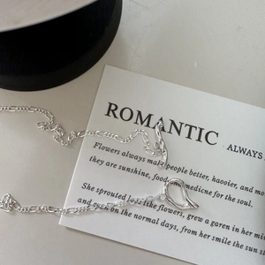 S925 sterling silver Figaro necklace featuring a stylish minimalist OT toggle clasp design