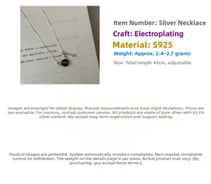 Detailed view of S925 sterling silver water drop necklace with irregular silver accents