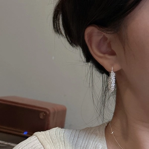 Boucles d'oreilles vintage en argent 925 torsadées avec texture scintillante