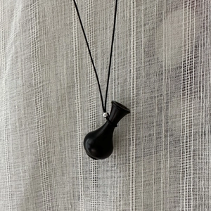 Vintage Collana con Ciondolo a Vaso in Argento Sterling 925 Catena Lunga per Maglione da Donna Stile Ebano Gioielli Minimalisti