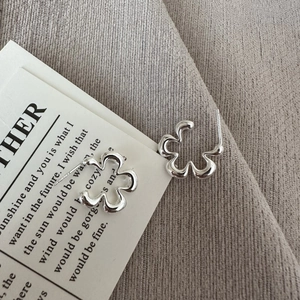 S925 Argento Sterling Traforato Fiore Orecchini a Bottone Donna Minimalista Coreano Design Galvanizzato Floreale Gioielli Regalo