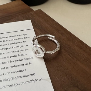 S925 sterling silver doughnut ring with irregular organic texture and a unique buckle