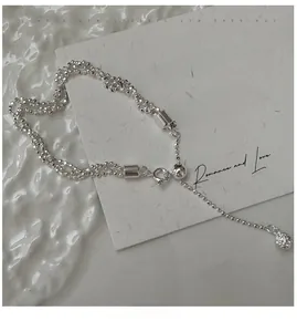 Detailed view of S925 sterling silver multilayer bead bracelet with adjustable slide clasp