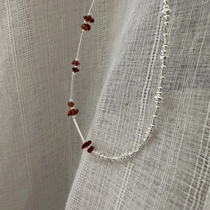 S925 Sterling Silver Beaded Necklace With Irregular Crystal Niche Design Retro Handmade Clavicle Chain For Women Jewelry