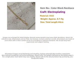 Detailed close-up of S925 sterling silver chain with matte gold and silver contrast finish