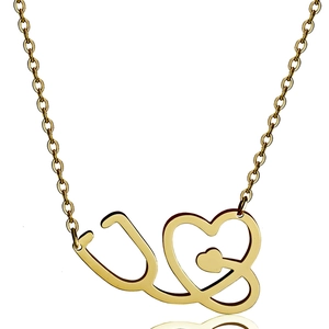 Stethoscoop Hart Hanger Halsketting Roestvrij Staal Medische Sieraden Cadeau Voor Artsen Verpleegkundigen Vrouwen Mode Accessoire