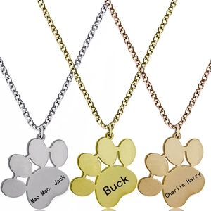 Collana con Pendente a Impronta di Zampa in Acciaio al Titanio Minimalista Incavo Animale Catena Gioielli Regalo Commemorativo per Amanti degli Animali