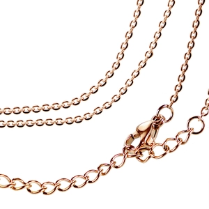 Poliertes roségoldenes Edelstahl-Halsband mit Karabinerverschluss und verstellbarer Kette