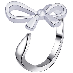 Bow Knot Open Adjustable Ring For Women Minimalist Alloy Finger Ring Simple Sweet Style Fashion Jewelry Gift