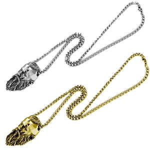 Norse Viking Odin head pendant necklaces in gold and silver finish for men