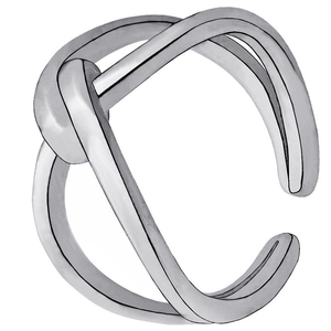 Minimalist Alloy Double Layer Knot Open Ring For Women Adjustable Geometric Tie Finger Ring Polished Fashion Jewelry