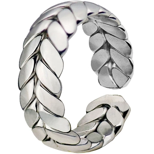 Vintage Alloy Braid Wheat Adjustable Open Ring For Women Men Unisex Minimalist Fashion Jewelry Punk Style Stackable Finger Ring