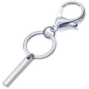 Porte-clés en acier inoxydable poli avec corde tressée et grand fermoir mousqueton