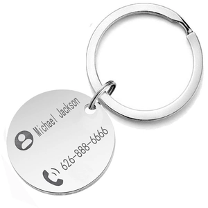 Minimalist Round Metal Keychain Blank Silver Color ID Tag Key Ring Hanging Decoration For Car Keys Men Women Gift