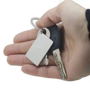 Customizable rectangular stainless steel keychain tag for personalized DIY engraving