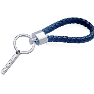 Porte-clés en Acier Inoxydable Barre Carrée Minimaliste Géométrique Anneau Clé Voiture Avec Corde Tressée Cadeau Affaires