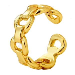Mode Minimalistisch Verstellbar Legierung Kette Ring Unisex Panzerkette Hip Hop Offener Fingerring Statement Schmuck Gold Silber