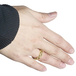 Verstellbarer goldener Ring im Panzerketten-Stil für Damen und Herren, Hip-Hop Modeschmuck