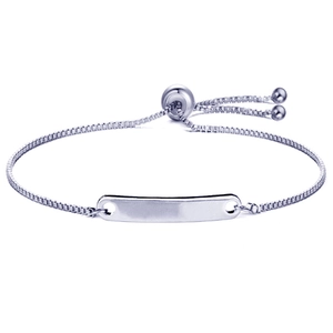 Verstellbares Silber-Titanstahl-Armband mit Boxkette und Schiebeverschluss für Damen