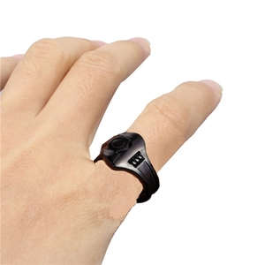 Punk style matte black wrench shaped creative mechanical ring for men on finger