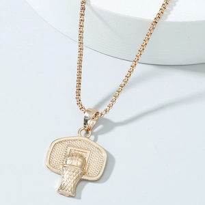 Hip Hop Basketballkorb Anhänger Halskette Für Herren Gold Überzogene Legierung Sport Stil Box Kette Mode Schmuck Geschenk